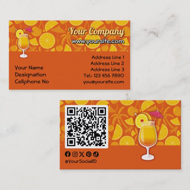 Tequila sunrise business card (Front/Back)