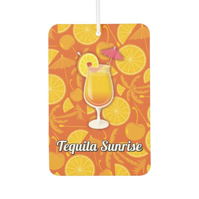 Tequila sunrise car air freshener (Front)