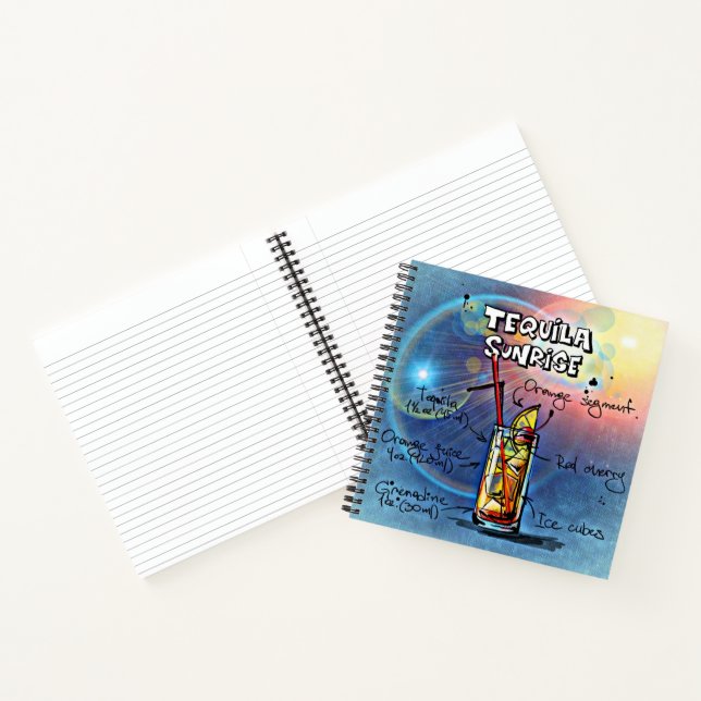 Tequila Sunrise Cocktail (#7 /12 Drink Recipe Set) Notebook (Inside)