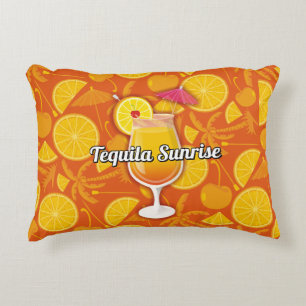 Tequila Sunrise Cocktail Decorative Cushion