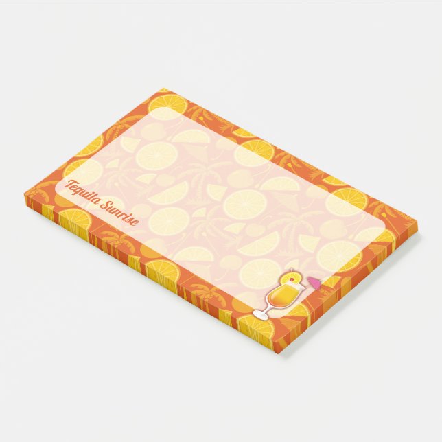 Tequila Sunrise Cocktail Post-it Notes (Angled)
