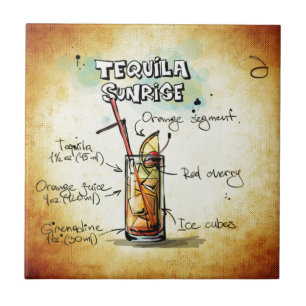 Tequila Sunrise Cocktail Recipe Tile
