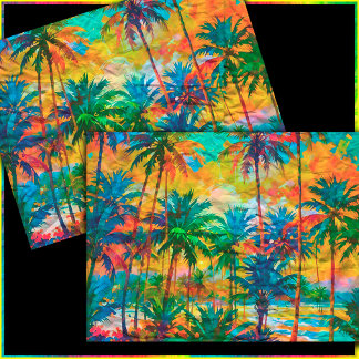 [Tequila Sunrise] Colourful Tropical Palms Beach Tissue Paper