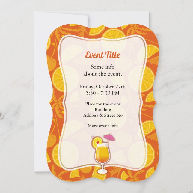 Tequila Sunrise Invitation (Back)
