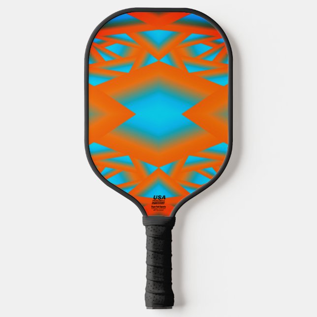 Tequila Sunrise Ombre Geometric Abstract Art  Pickleball Paddle (Front)