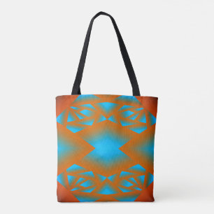 Tequila Sunrise Ombre Geometric Abstract Art Tote Bag
