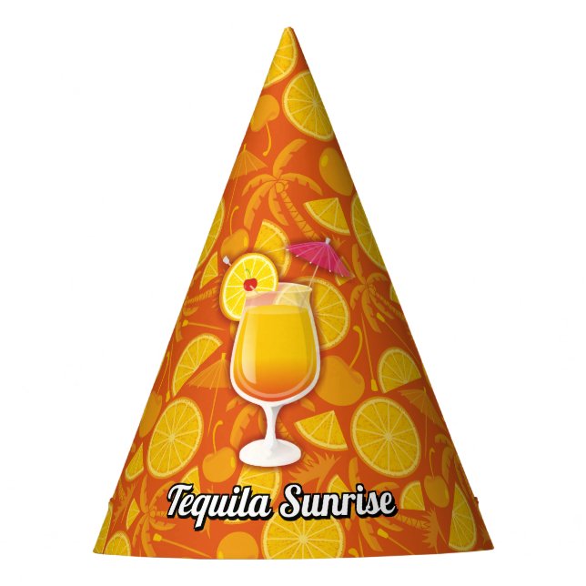 Tequila sunrise party hat (Front)