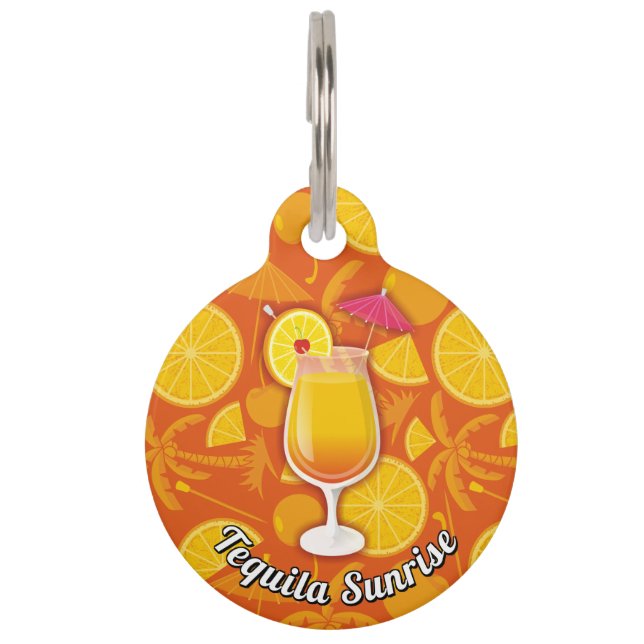 Tequila sunrise pet tag (Front)