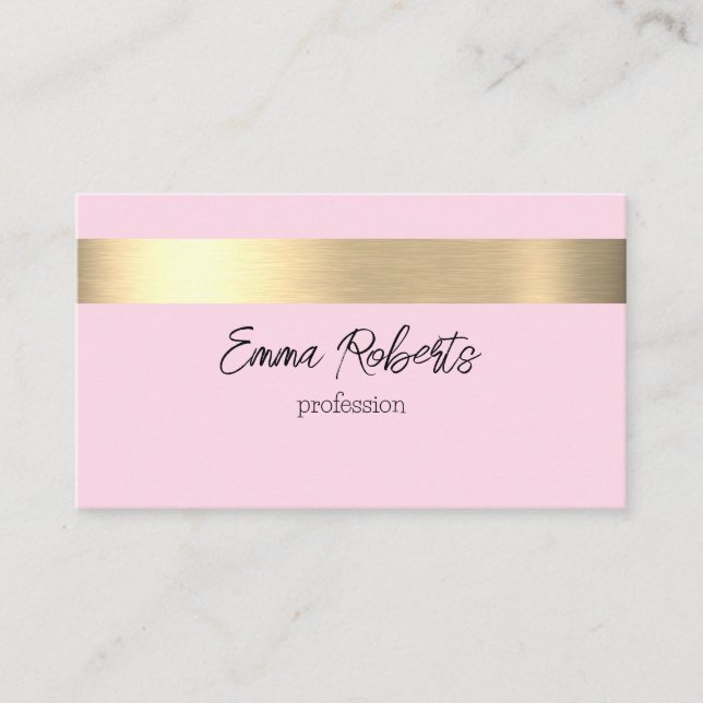Tequila Sunrise Pink Gold Foil Rustic Faux  Business Card (Front)