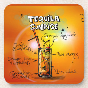 Tequila Sunrise Recipe Bar Coaster