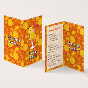Tequila Sunrise Recipe Business Card