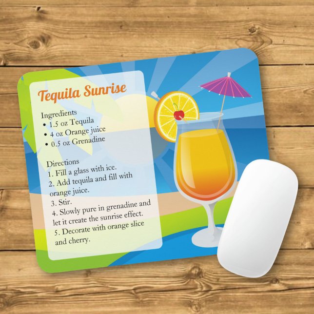 Tequila Sunrise Recipe Mousepad (Creator Uploaded)