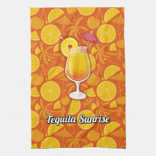 Tequila sunrise tea towel