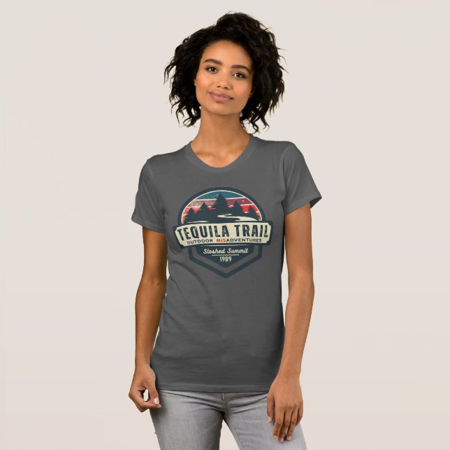 Tequila Trail T-shirt Funny Drinking Tee Humour (Front Full)