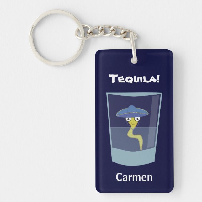 Tequila Worm Ornament Key Ring (Front)