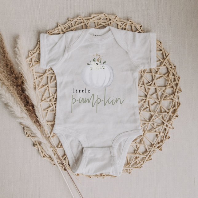 TERA Cute Sage Green Floral Little Pumpkin Baby Bodysuit (Creator Uploaded)