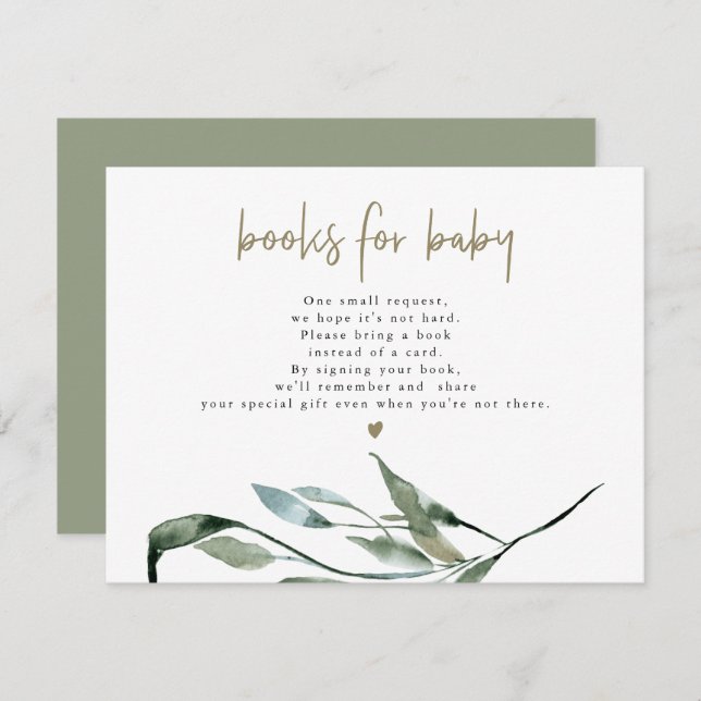 TERA Fall Watercolor Greenery Books for Baby Card (Front/Back)
