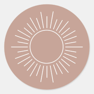 Teraccotta Sun Classic Round Sticker