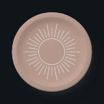 Teraccotta Sun Paper Plate<br><div class="desc">An earth toned background with a sun outline. Perfect for your little one's 'First Trip Around The Sun' Birthday party!</div>