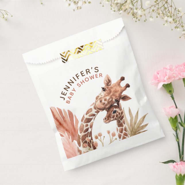 Teracotta Tan Boho Giraffe Baby Shower  Favour Bags (Sealed)