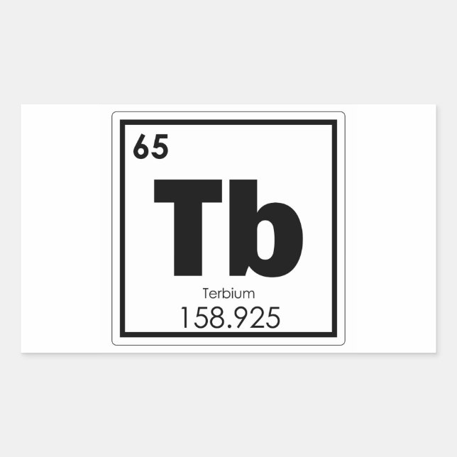 Terbium chemical element symbol chemistry formula rectangular sticker (Front)
