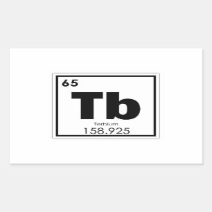 Terbium chemical element symbol chemistry formula rectangular sticker
