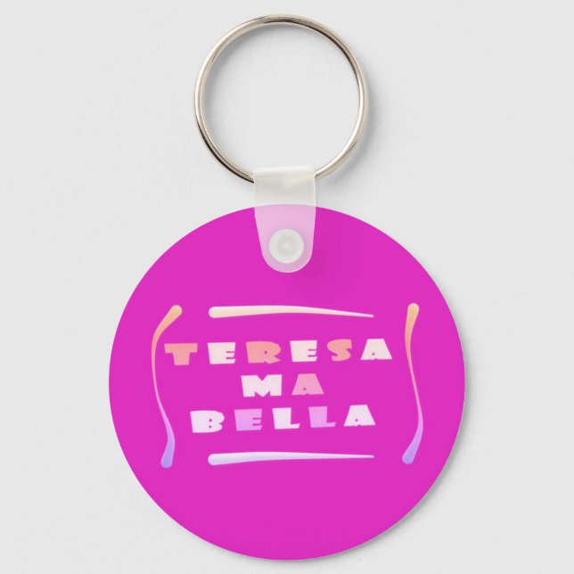 Teresa Bella made for her mixed colours Coffee Mug Key Ring (Front)