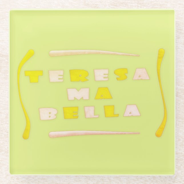 Teresa Bella made for her mixed colours       Glass Coaster (Front)