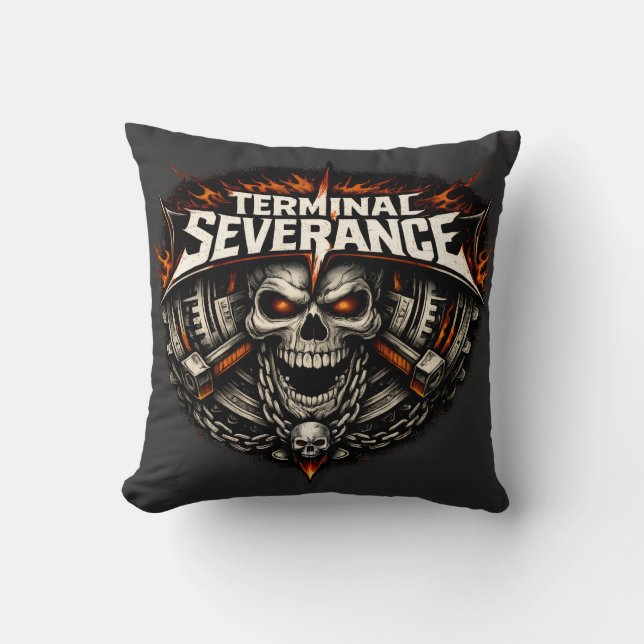 Terminal Severance Skull throw pillow (Front)