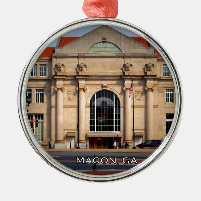 TERMINAL STATION - Macon, Georgia Metal Tree Decoration (Front)