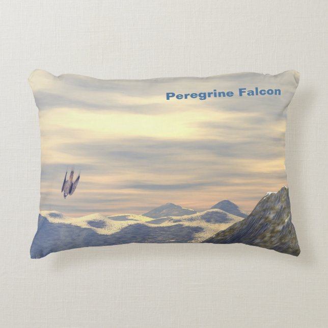 Terminal Velocity Peregrine Falcon Decorative Cushion (Front)