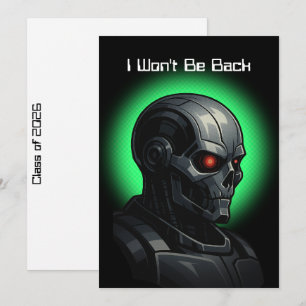 Terminator Skull Graduation Class of 2026 Graphic Holiday Card