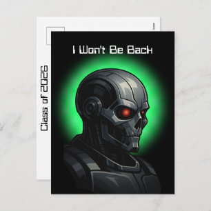 Terminator Skull Graduation Class of 2026 Graphic Holiday Postcard