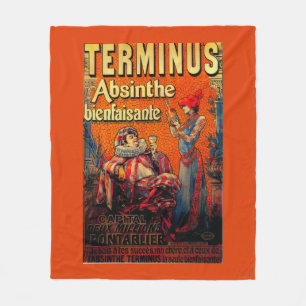 Terminus Absinthe Vintage PosterEurope Fleece Blanket