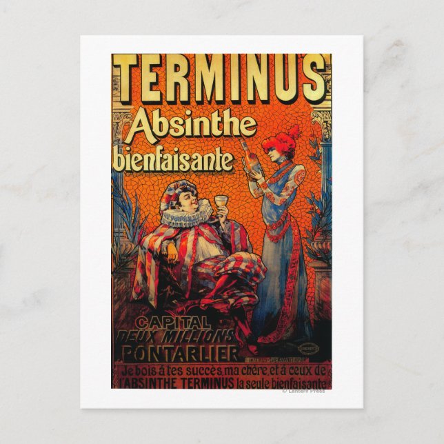 Terminus Absinthe Vintage PosterEurope Postcard (Front)