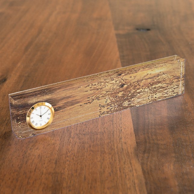 Termites Tunnel in Tree Bark Nameplate (Side)