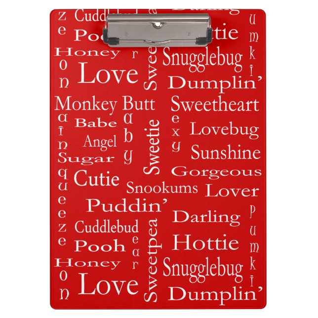 Terms Of Endearment by Shirley Taylor Clipboard (Front)