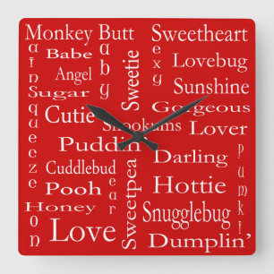 Terms Of Endearment by Shirley Taylor Square Wall Clock
