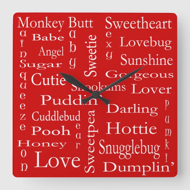 Terms Of Endearment by Shirley Taylor Square Wall Clock (Front)