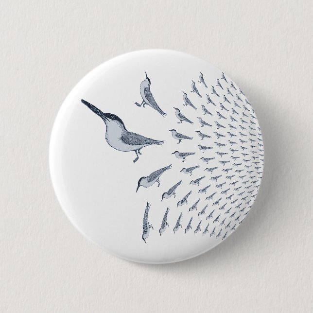 Tern Pattern Pin Button Badge (Front)