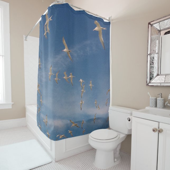 Terns Overhead Shower Curtain (In Situ)