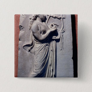 Terpsichore, the muse of dancing and song 15 cm square badge