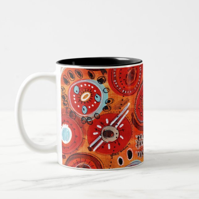 Terra Abstract Two-Tone Coffee Mug (Left)