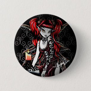 "Terra" Candle Light Tattoo Fairy Pinback Button