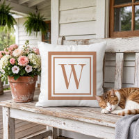 Terra Cotta and White Classic Square Monogram