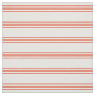 Terra Cotta and White Ticking Stripes Fabric