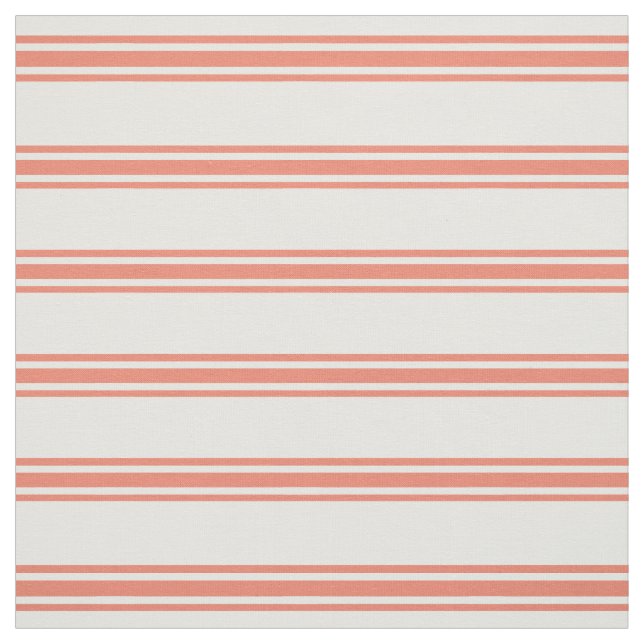Terra Cotta and White Ticking Stripes Fabric (Swatch)