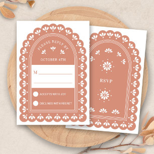 Terra Cotta Arch Autumn Wedding RSVP Card