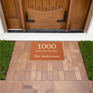 Terra Cotta Beige Family Name House Number Address Doormat