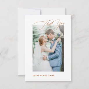 Terra Cotta DIY colours Luxe Script Thank You Card
